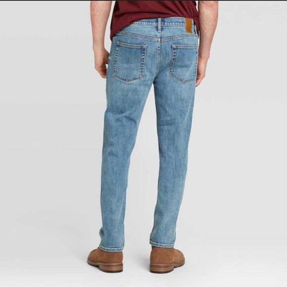 Goodfellow & Co Men's Slim Fit Jeans Light Blue Wash - Picture 3 of 12